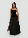 Erroll Drop Waist Knit Maxi Dress Black