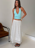 Isolie Tiered Maxi Skirt White Anglaise
