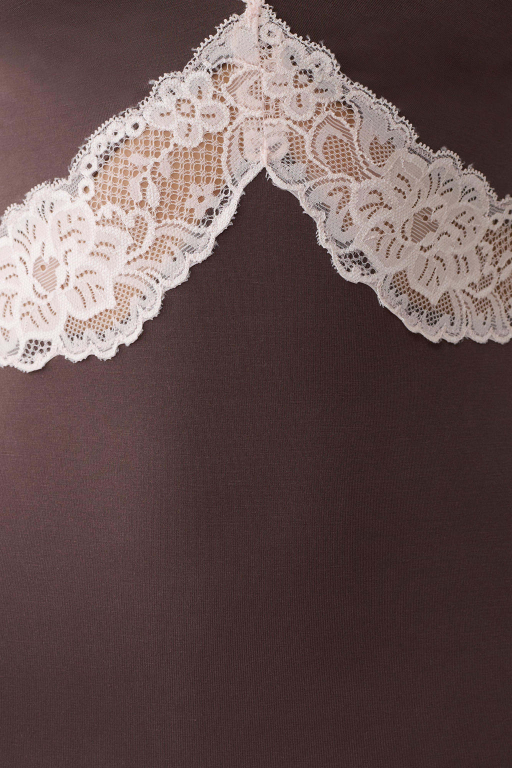 Electra Slinky Lace Maxi Dress - Chocolate/Ballet Pink