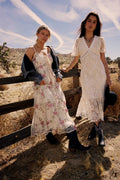 Maxene Embroidered Midi Dress