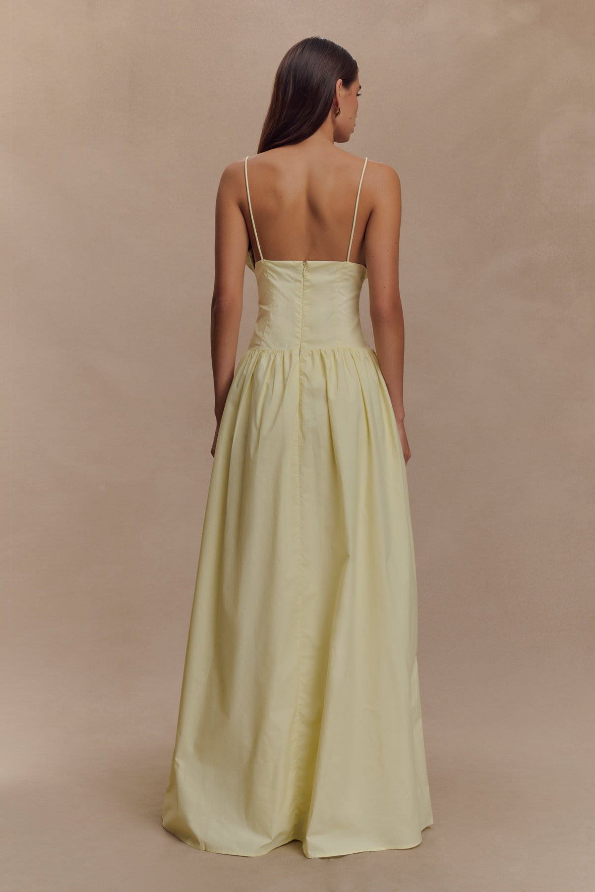 Janis Cotton Frill Maxi Dress - Lemon