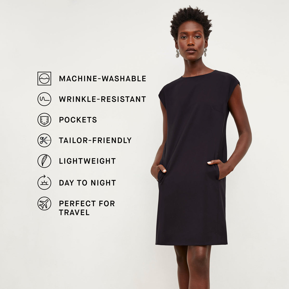 Maaza Travel Dress - OrigamiTech :: Black
