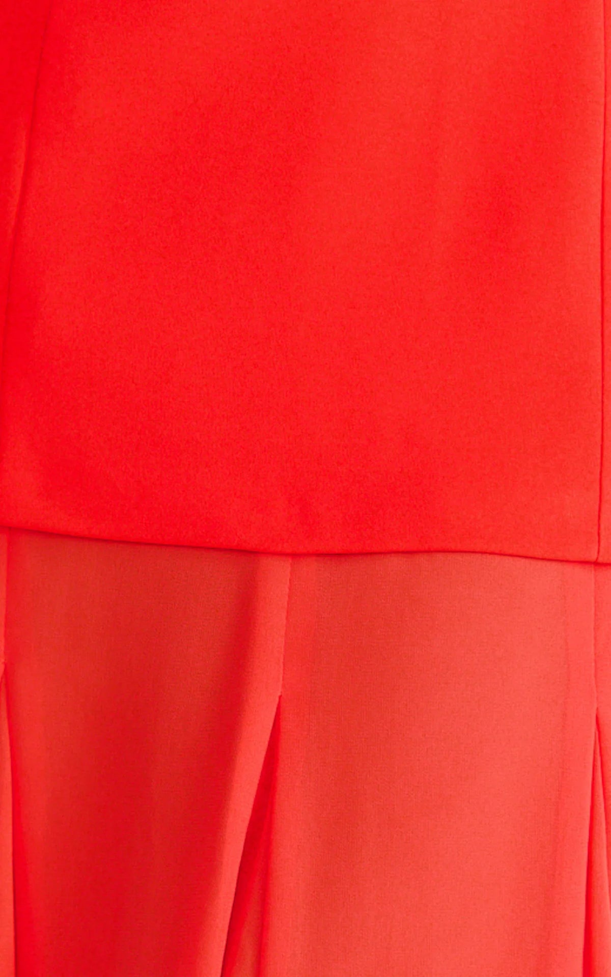 Frances Maxi Dress - Contrast U Neck Godet A Line Dress in Red