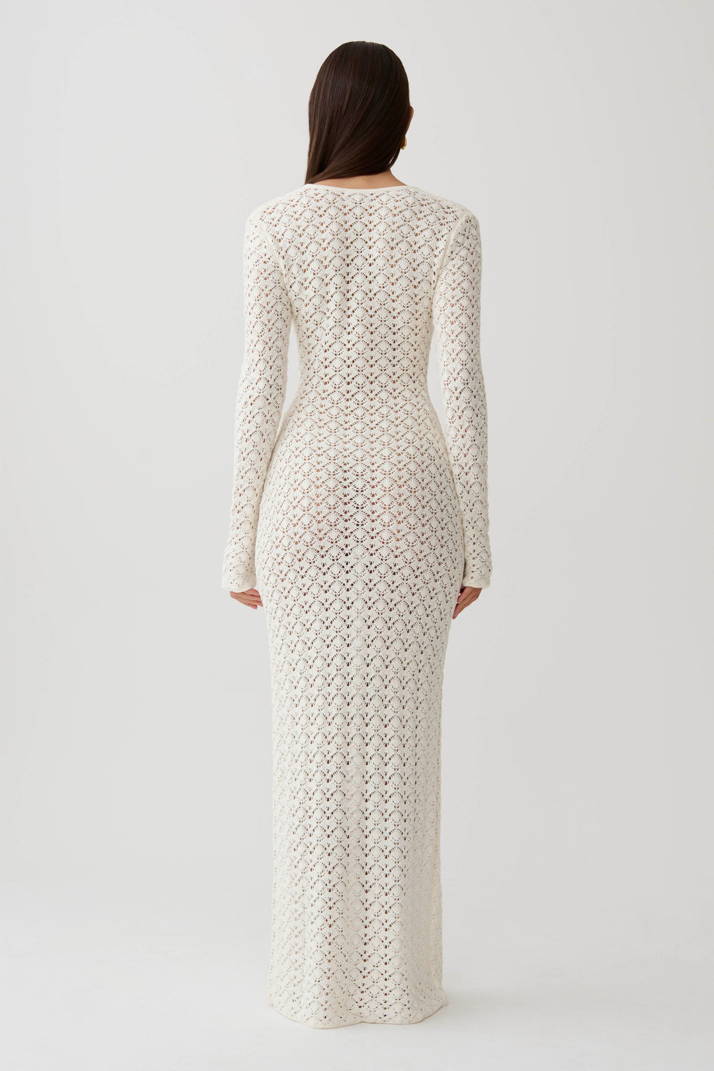 Jamaya Crochet Knit Maxi Dress - Ivory