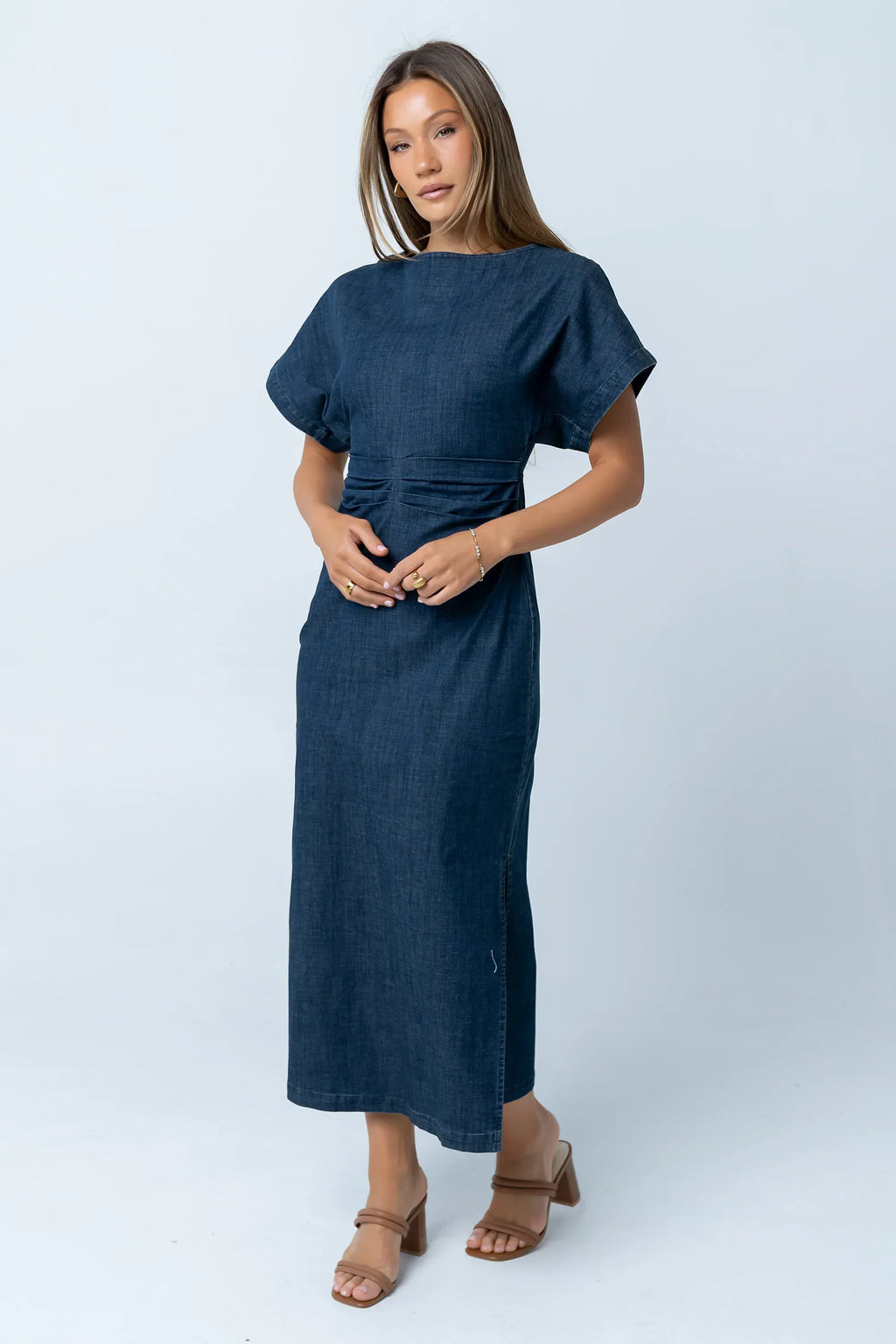 Jeanie Pleated Maxi Dress