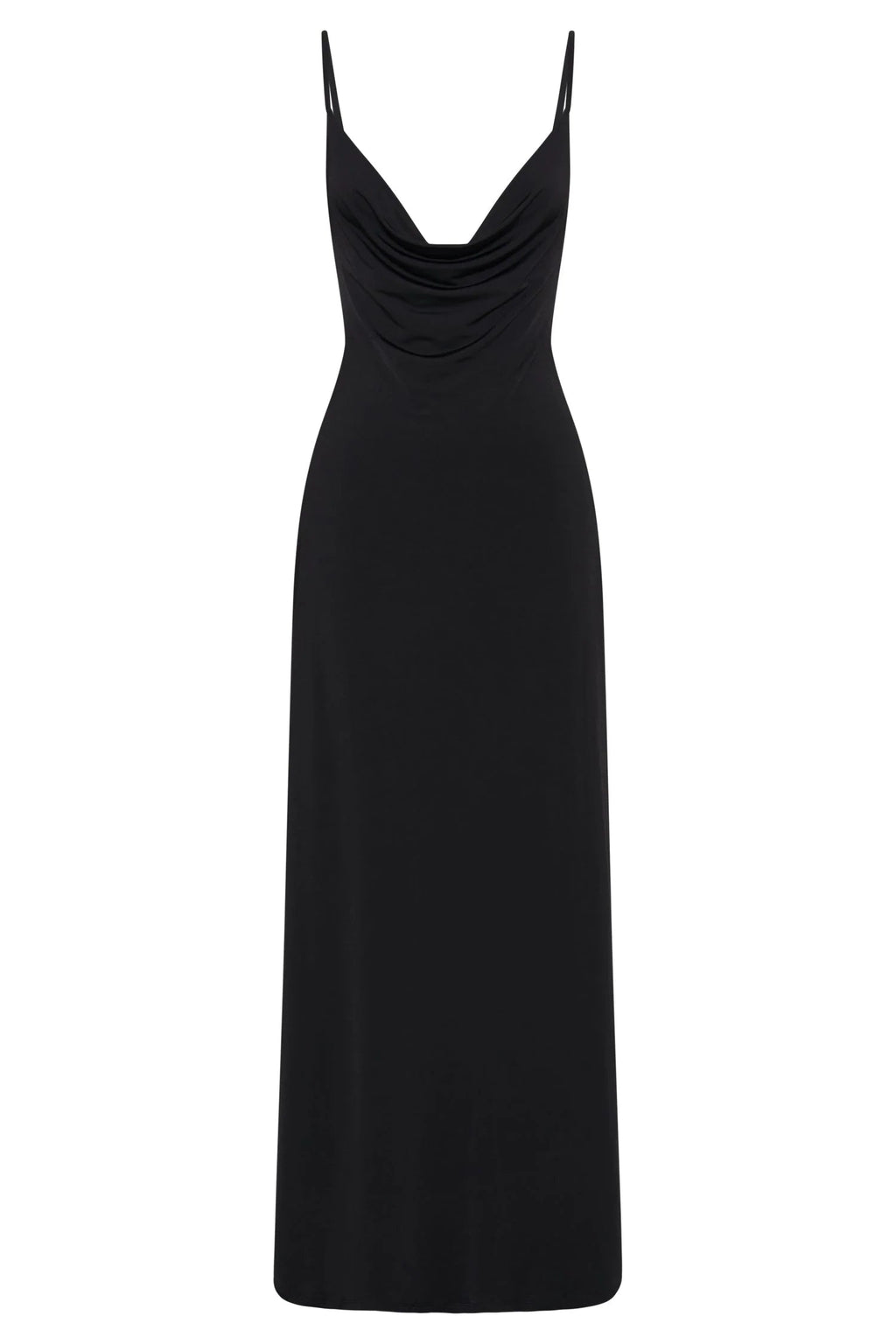 Darcy Cowl Maxi Dress With Low Back - Black