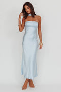 Damsel Reverse Halter Maxi Dress Baby Blue