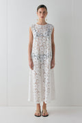 Maya Lace Midi Dress White