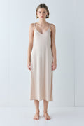 Carrie Midi Slip Dress Nude