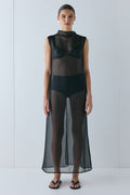 Serena Sheer Maxi Dress Black