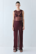 Francesca Sheer Maxi Dress Burgundy