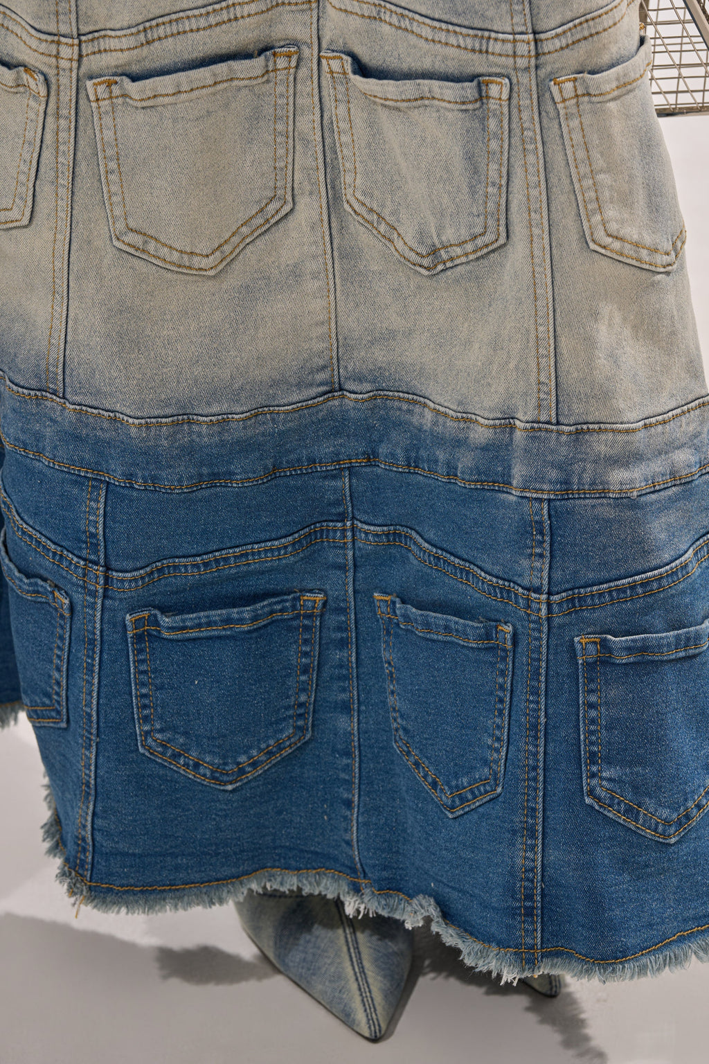 DENIM ON DENIM LAYERED MAXI DRESS