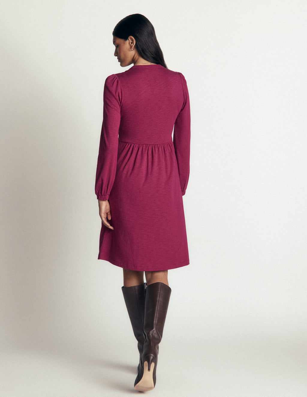 Naomi Relaxed Jersey Dress-Beet Red
