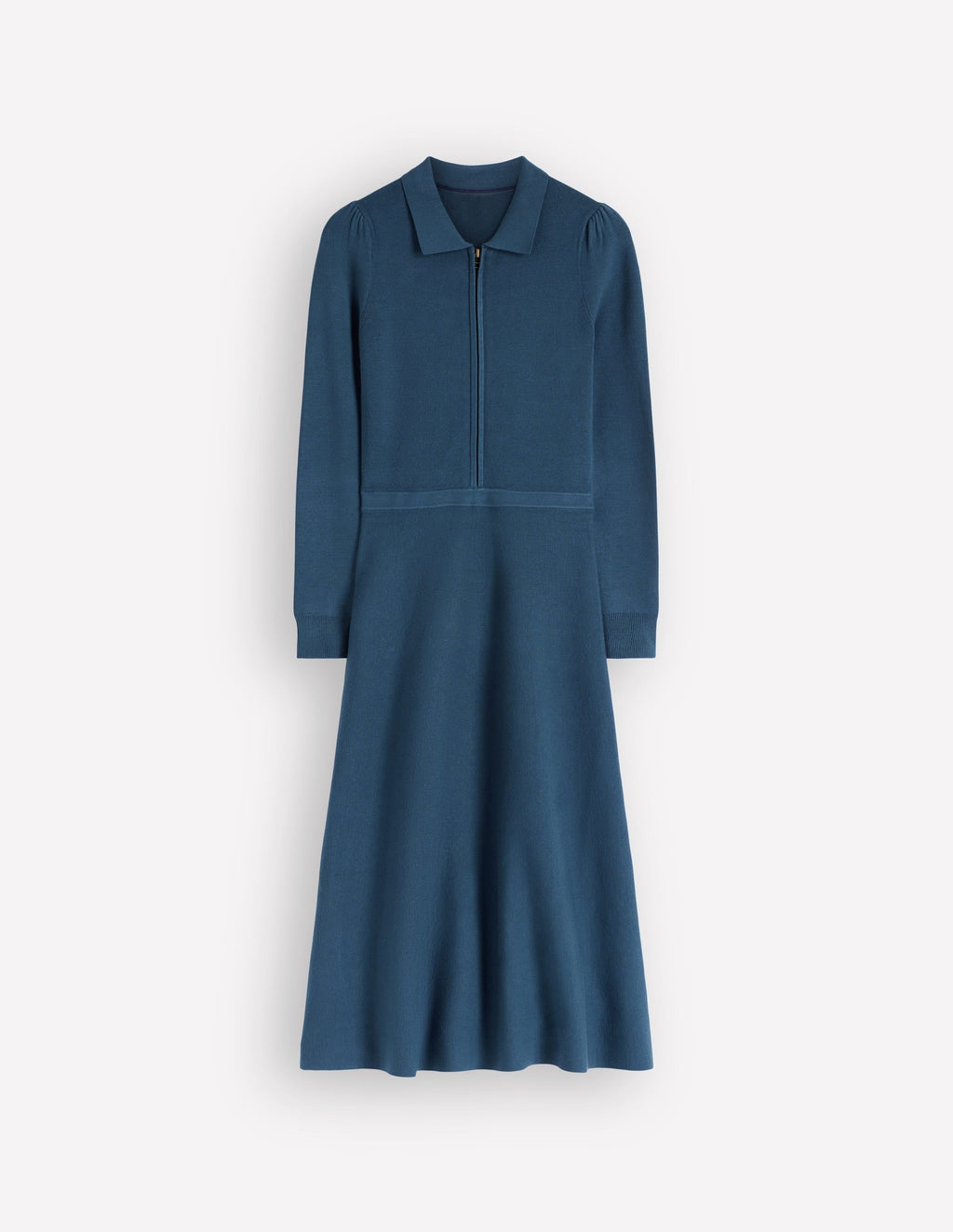 Fiona Zip Front Knitted Dress-Sailor Blue