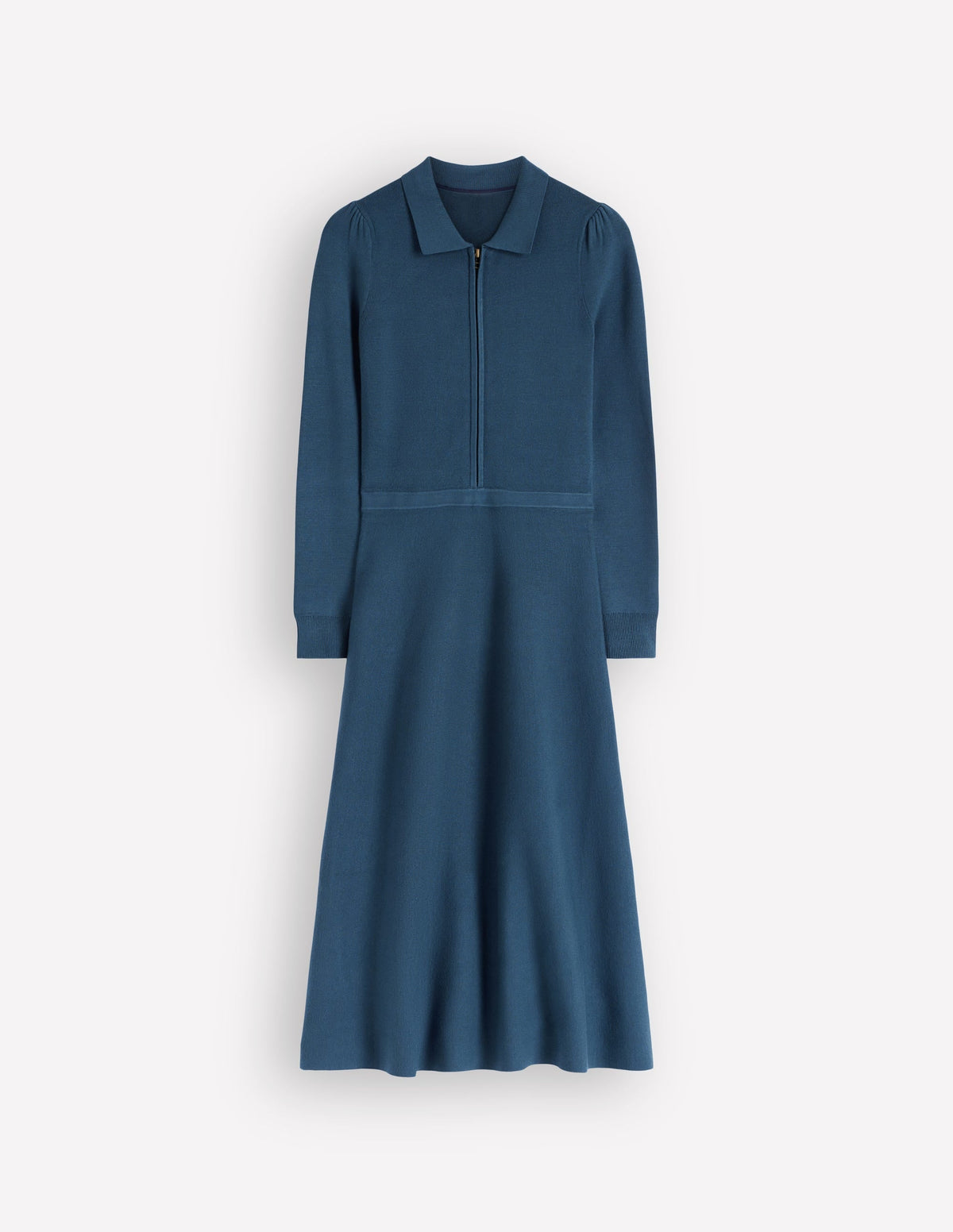 Fiona Zip Front Knitted Dress-Sailor Blue