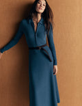 Fiona Zip Front Knitted Dress-Sailor Blue
