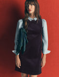 Lou Cord Shift Dress-Navy