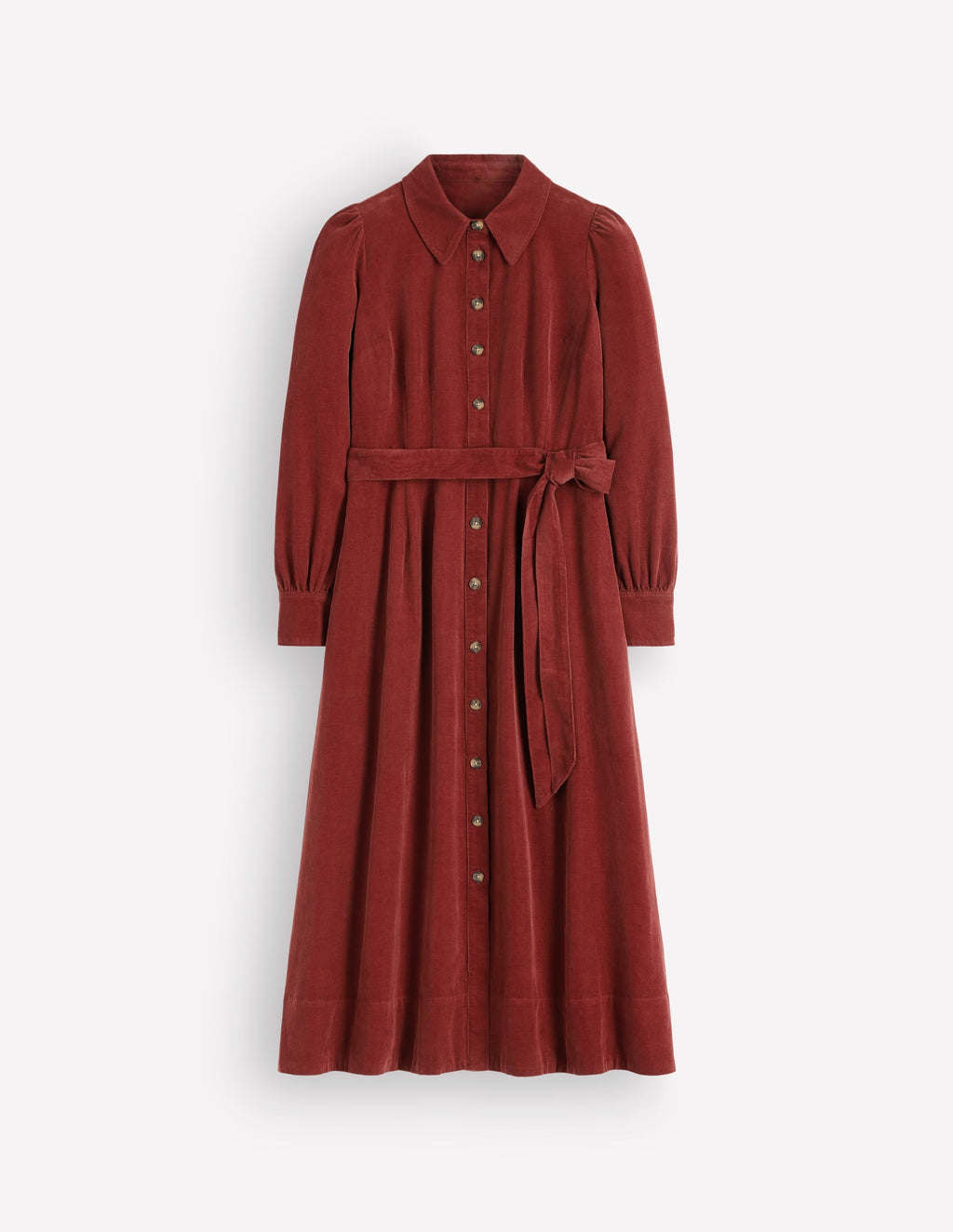 Maeve Cord Midi Shirt Dress-Spiced Apple