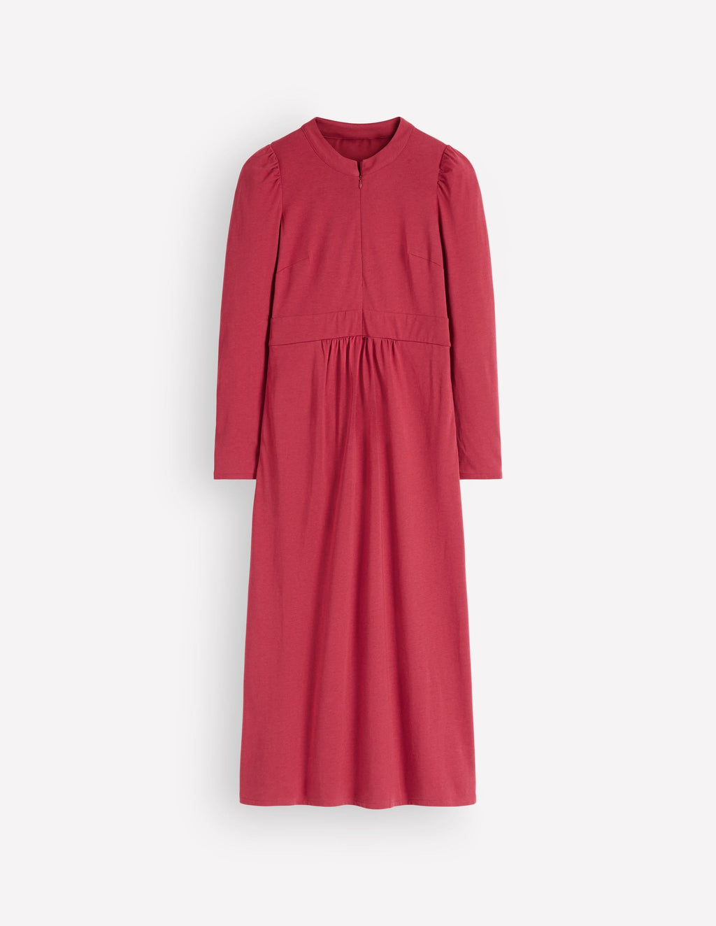 Hope Zip Detail Jersey Dress-Red Earth