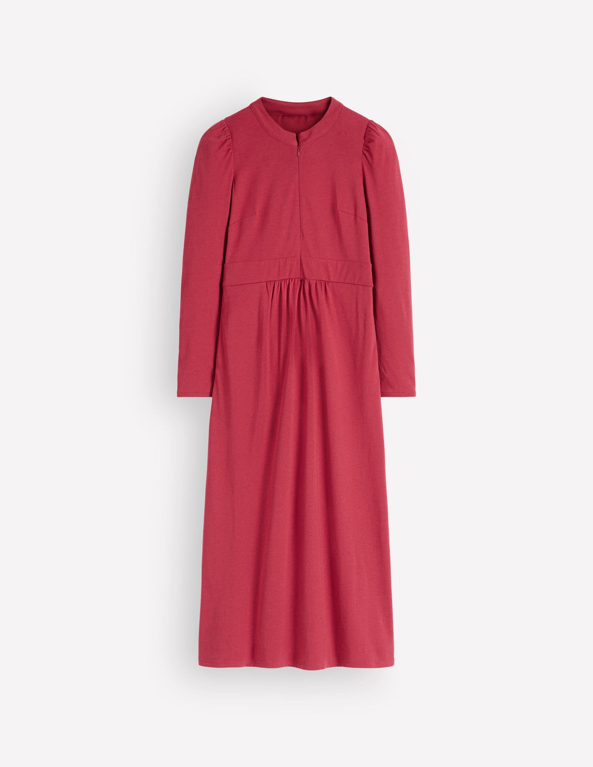 Hope Zip Detail Jersey Dress-Red Earth