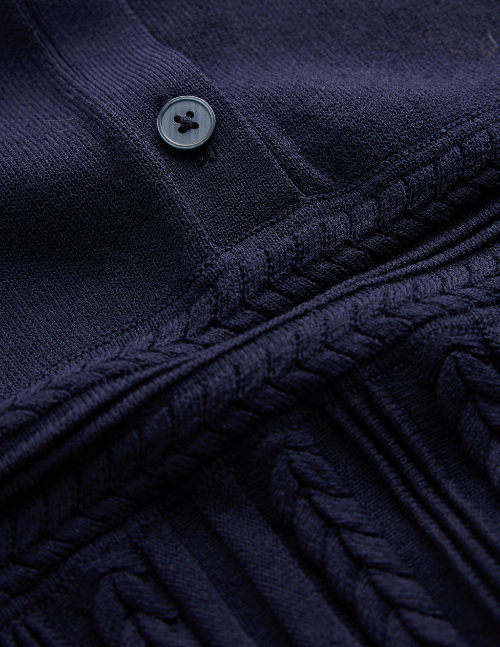 Cable Stitch Knitted Dress-Navy