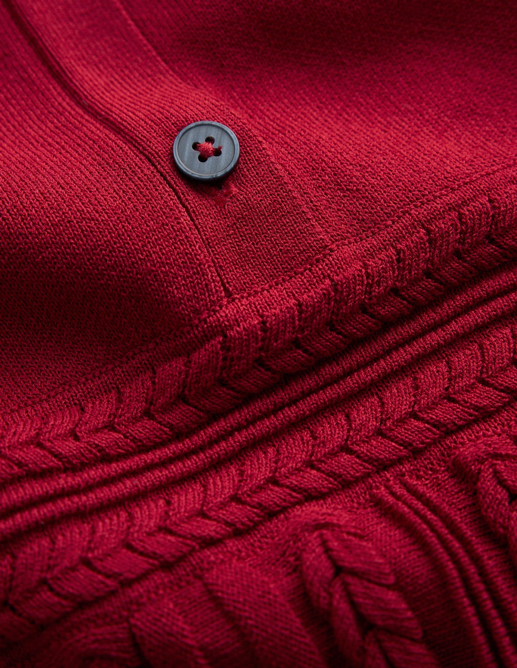 Cable Stitch Knitted Dress-Crimson Red