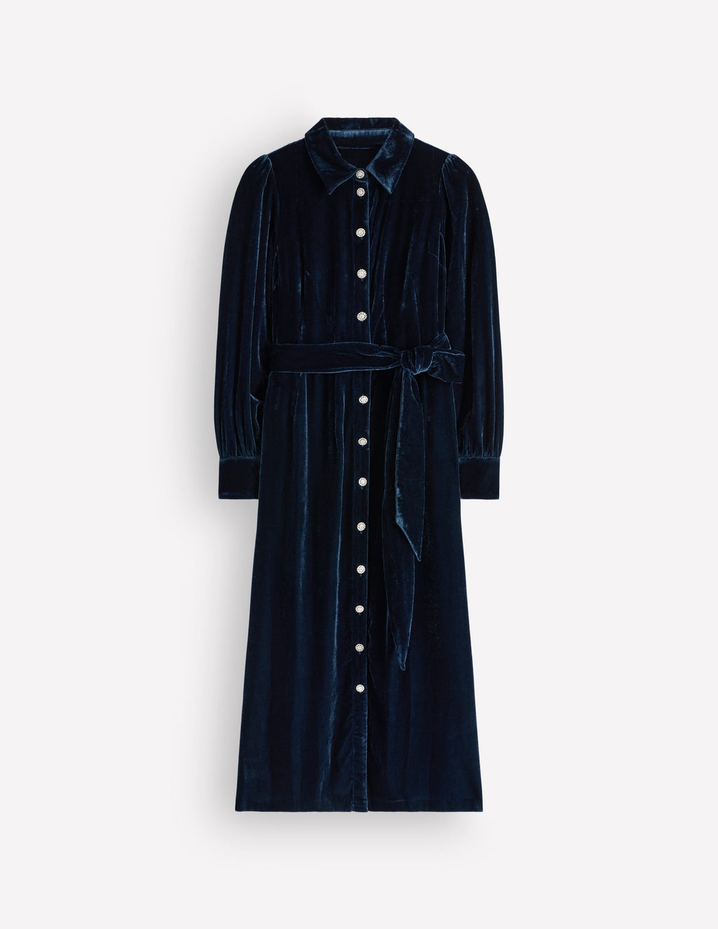 Maeve Velvet Shirt Dress-Teal Ocean