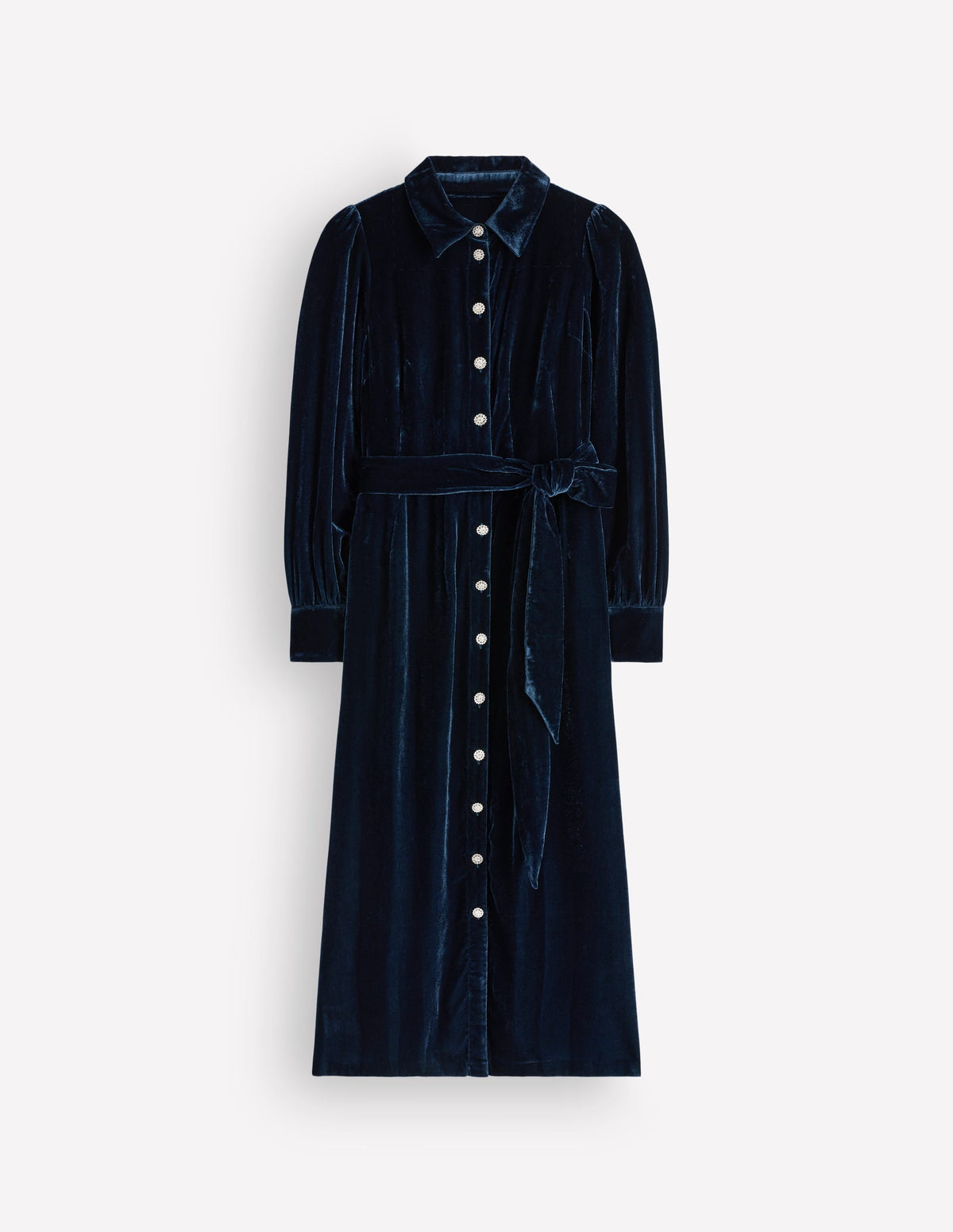 Maeve Velvet Shirt Dress-Teal Ocean
