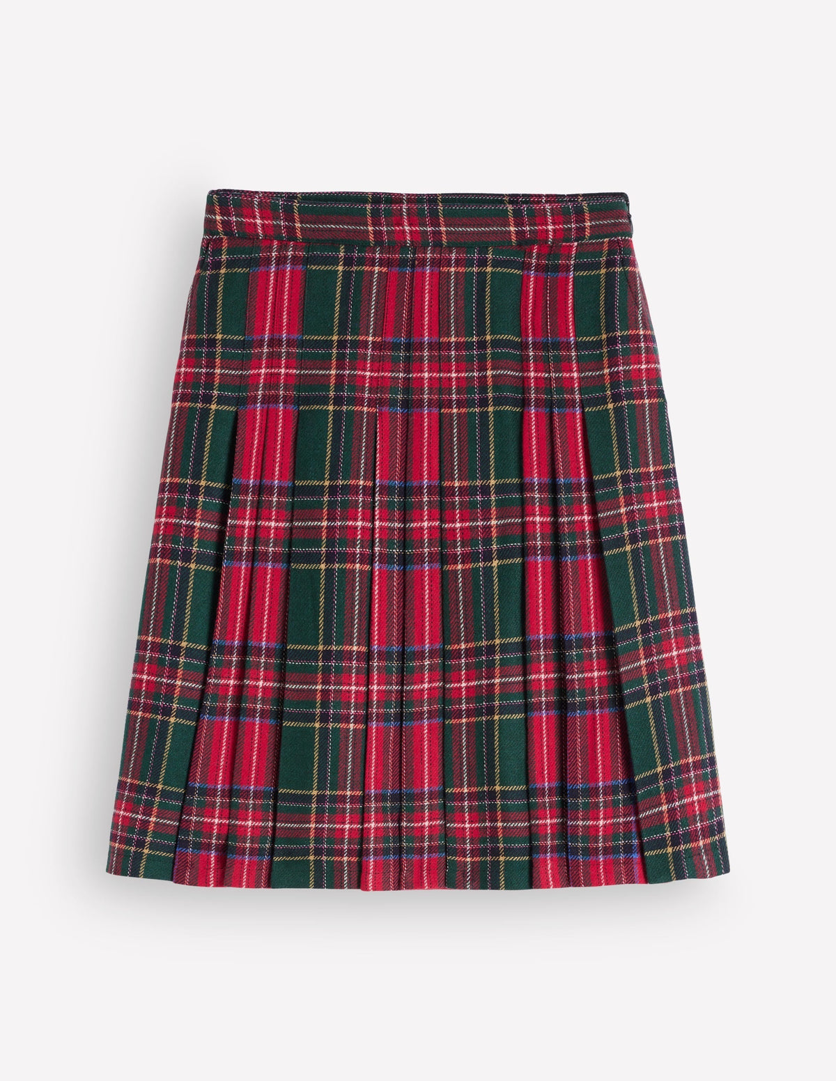 Multi Panel Wool Blend Skirt-RED/GREEN CHECK HOTCH