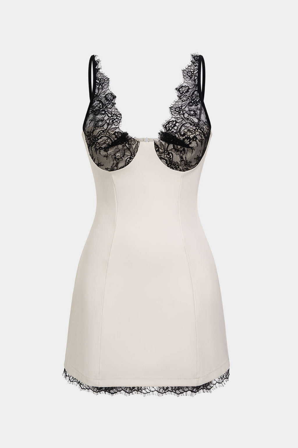 Lace Patchwork V-Neck Slip Sleeveless Mini Dress