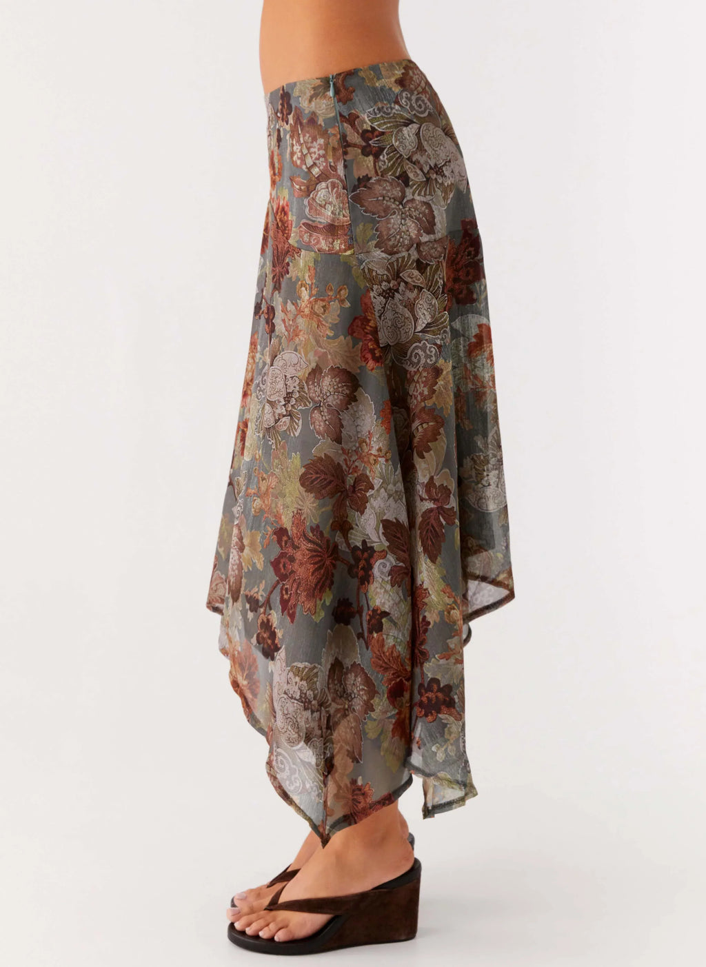 Rosewood Low Rise Midi Skirt - Vintage Blossom