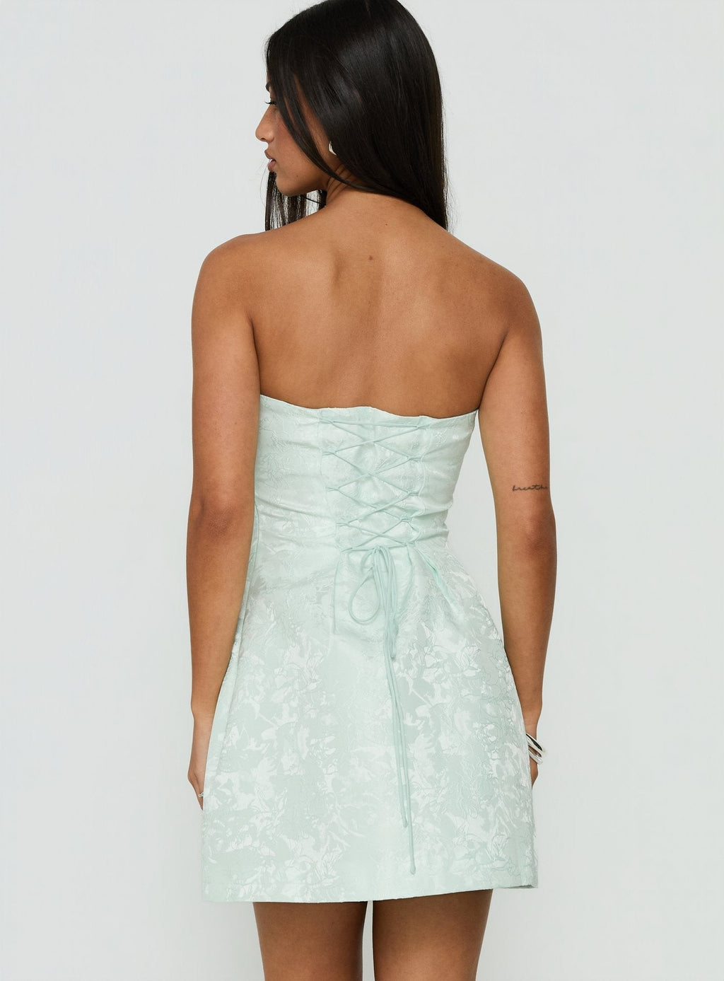 Heaven Sent Strapless Mini Dress Mint