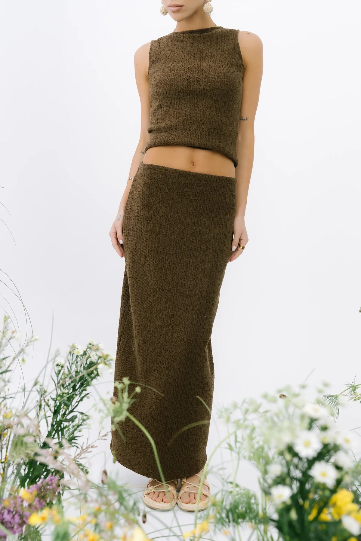 Opal Textured Top in Brown