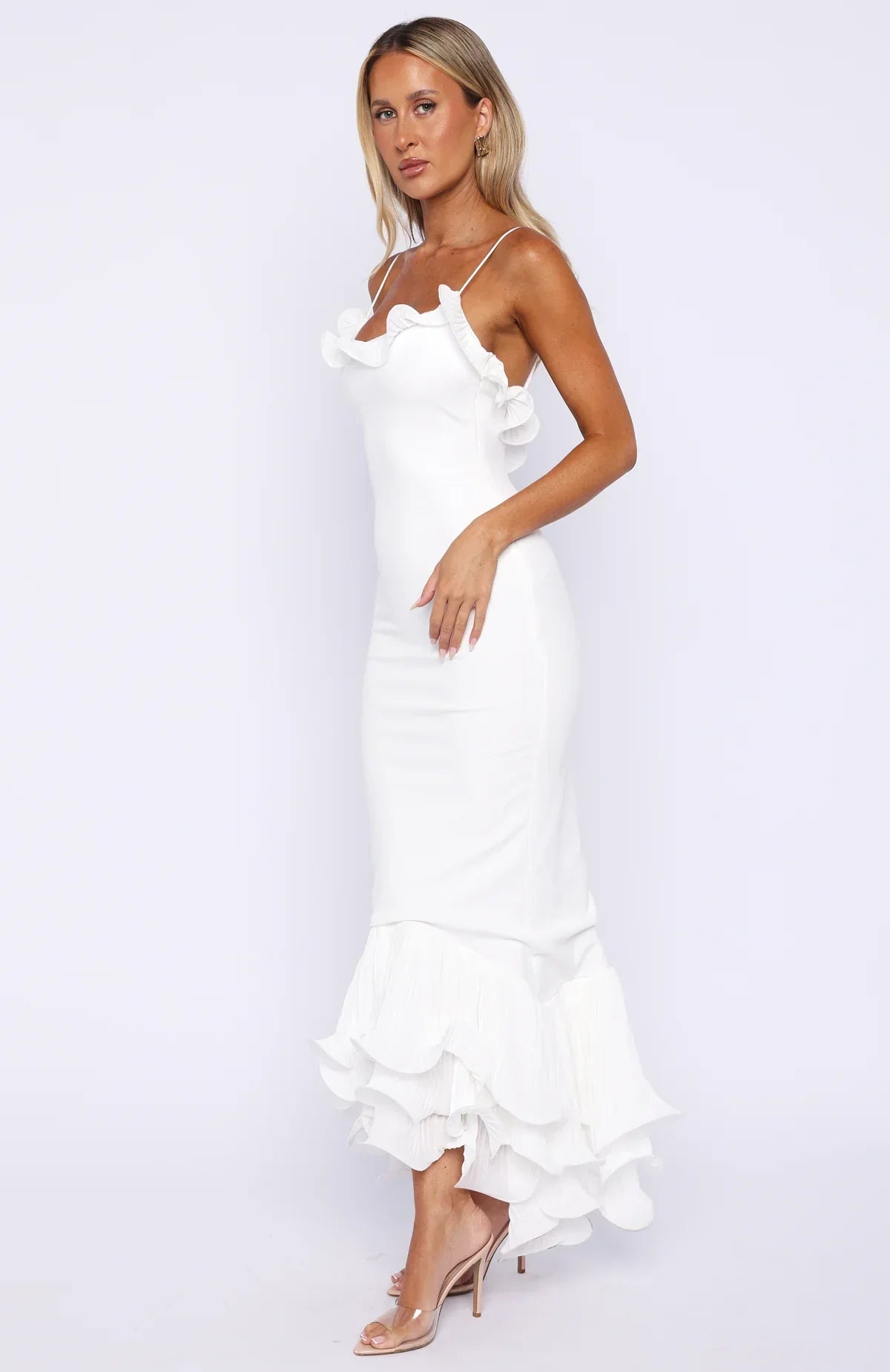 Dancing Petals Maxi Dress Off White