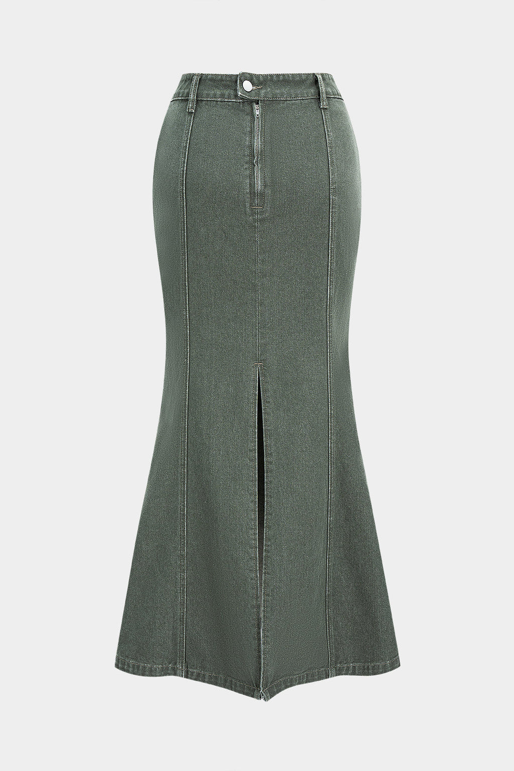 Denim High Waist Slit Mermaid Skirt