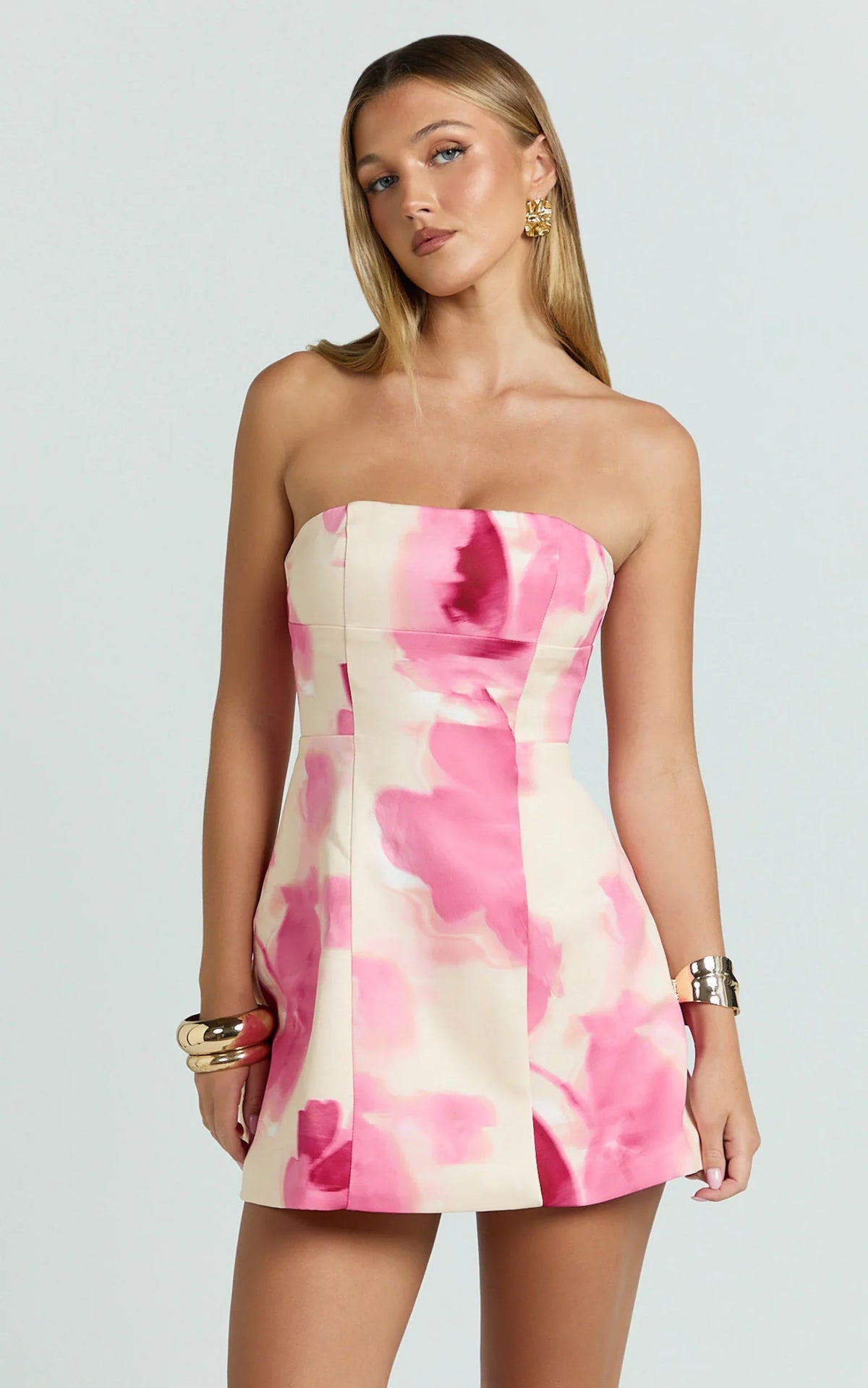 Catharine Mini Dress - Peach