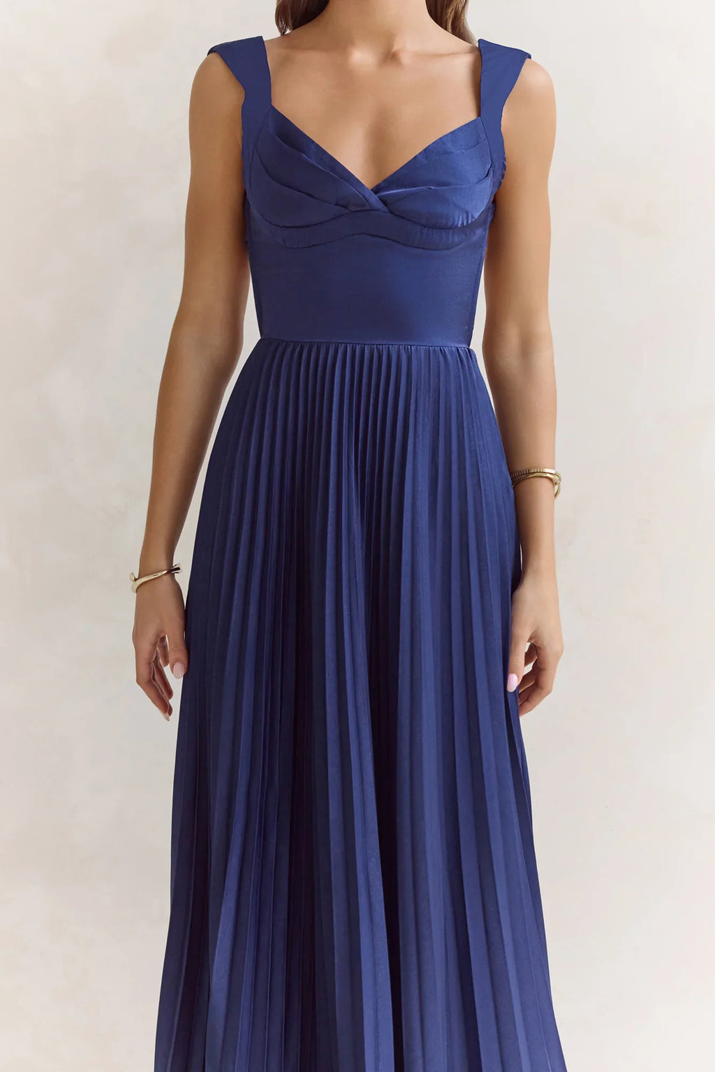 Song Of The Sky Plisse Maxi Dress Navy
