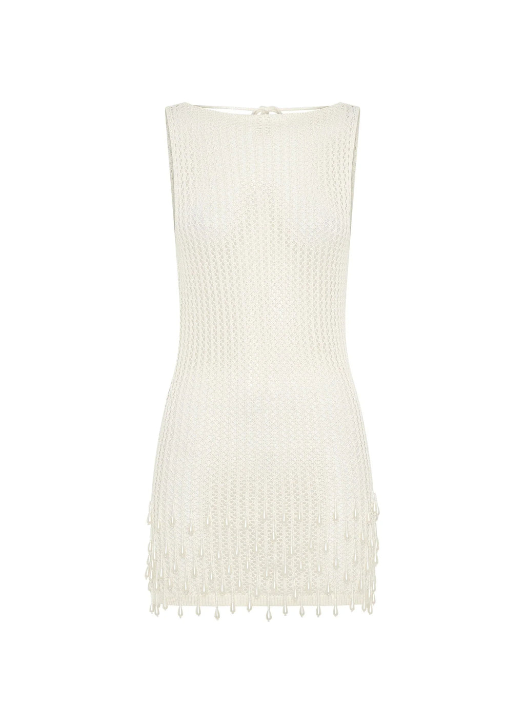 Miracle Beaded Crochet Mini Dress - Ivory