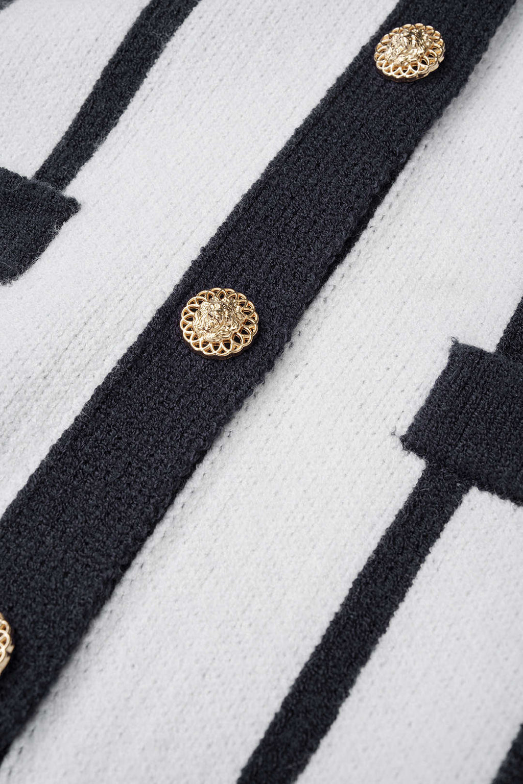 Knit Stripes Print V-Neck Long Sleeve Cardigan And Round Neck Sleeveless Mini Dress Set