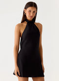 Keena Scarf Mini Dress - Black