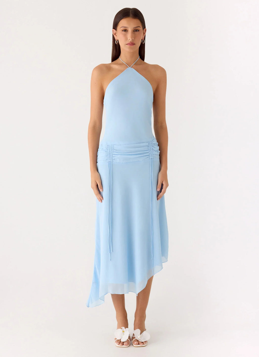 Becerra Chiffon Midi Dress - Blue