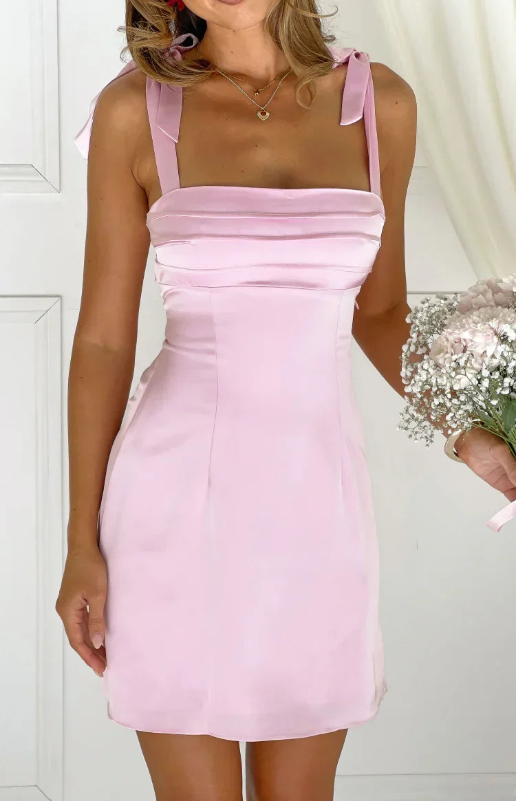 Akira Tall Fit Pink Tie Mini Dress
