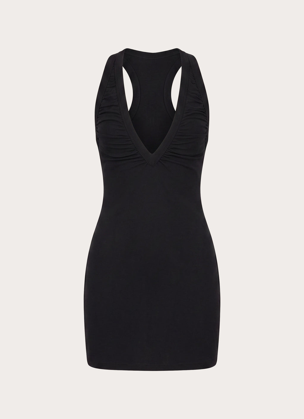 Amelina Ruched Mini Dress - Black