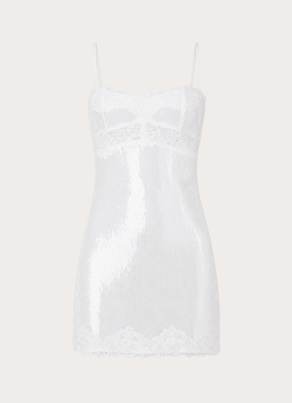 Averie Sequin Mini Dress - White