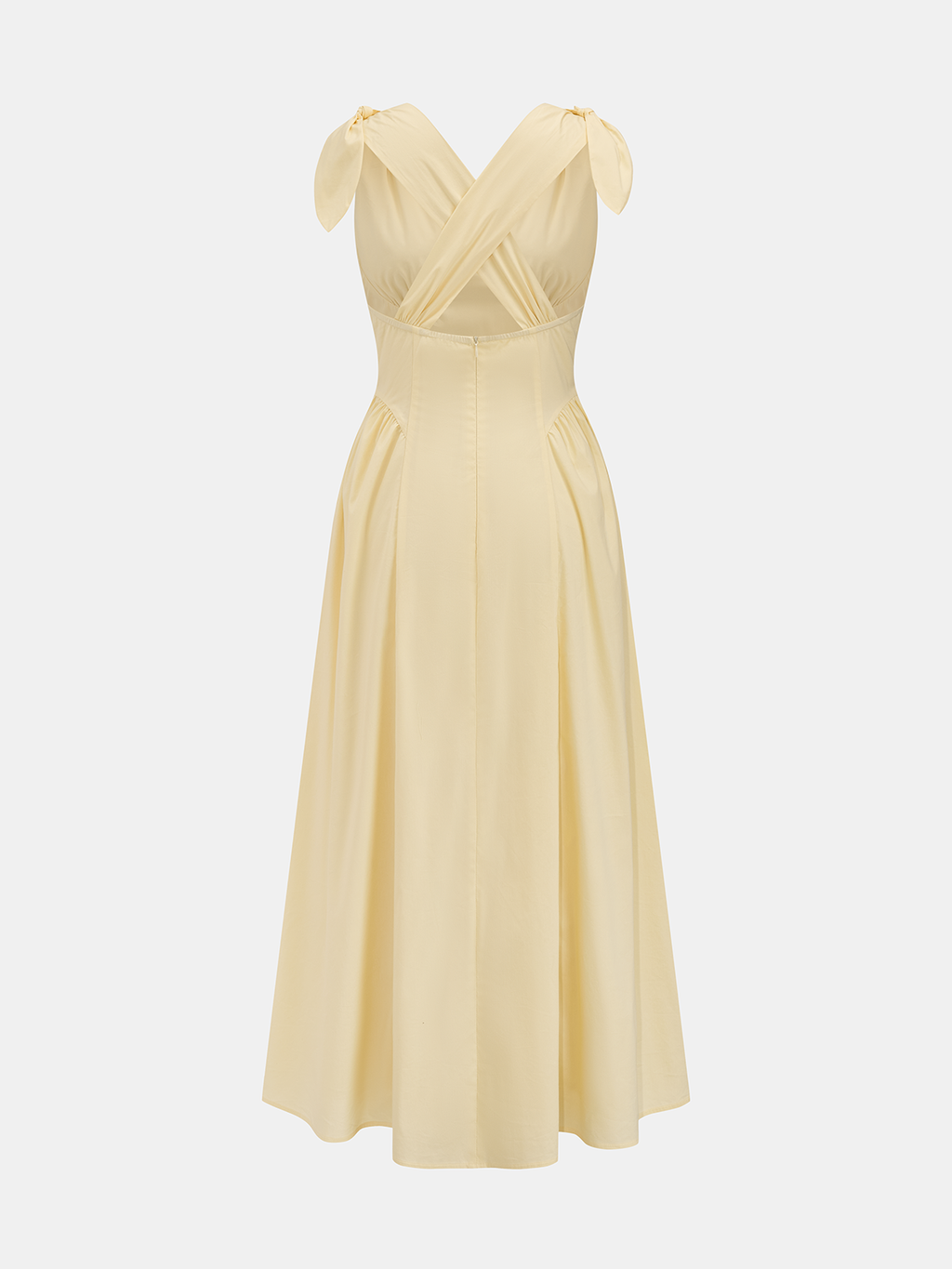Cross Back Bow Strap Midi Dress