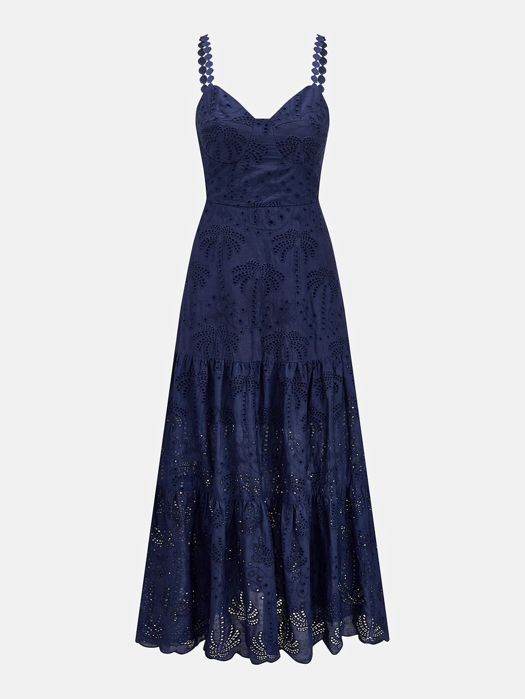 Eyelet Embroidery Tiered Cami Dress