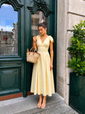 Cross Back Bow Strap Midi Dress