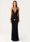 Miyah Halter Hardware Maxi Dress - Black