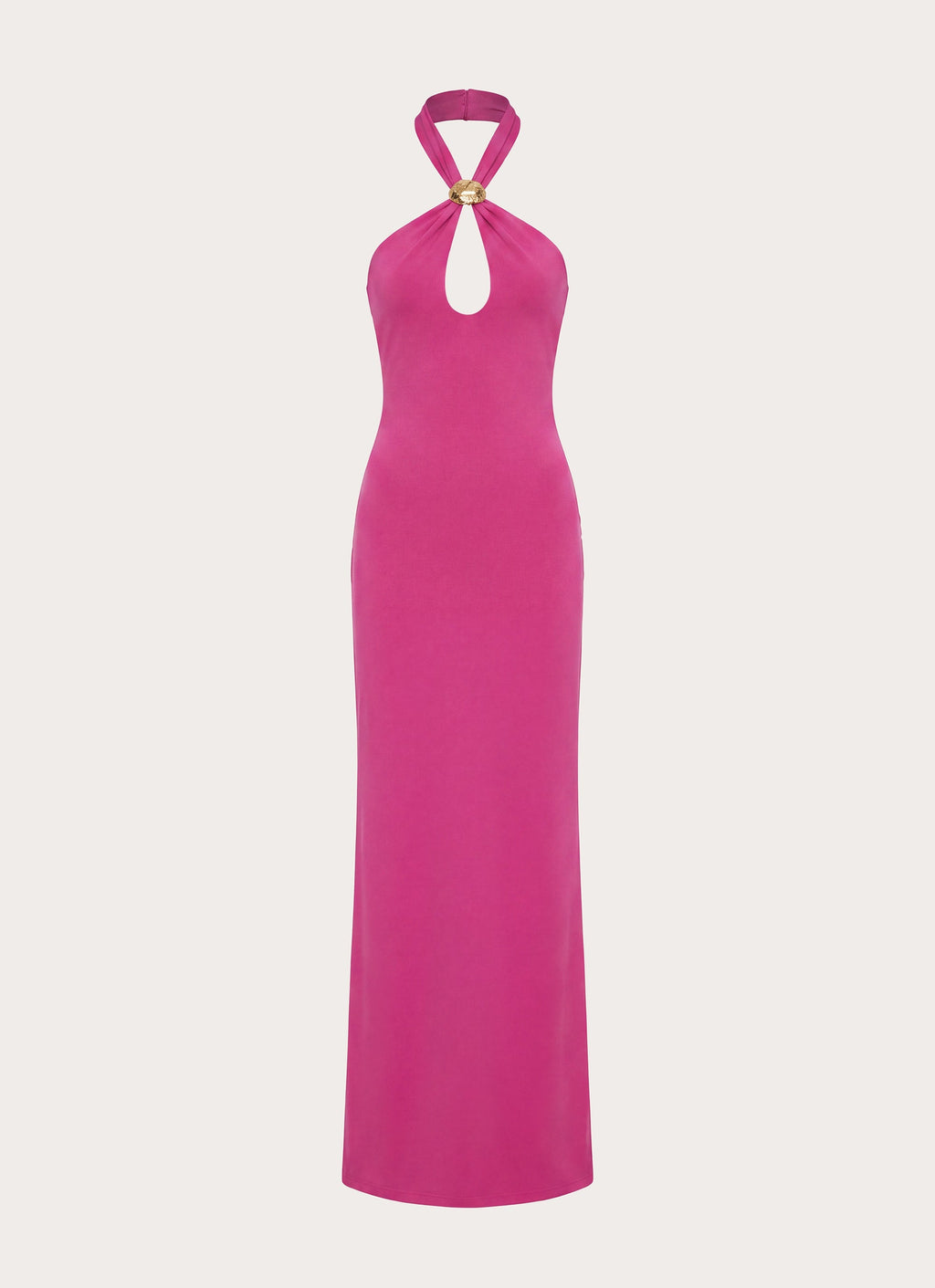 Caelina Halter Maxi Dress - Mulberry Pink