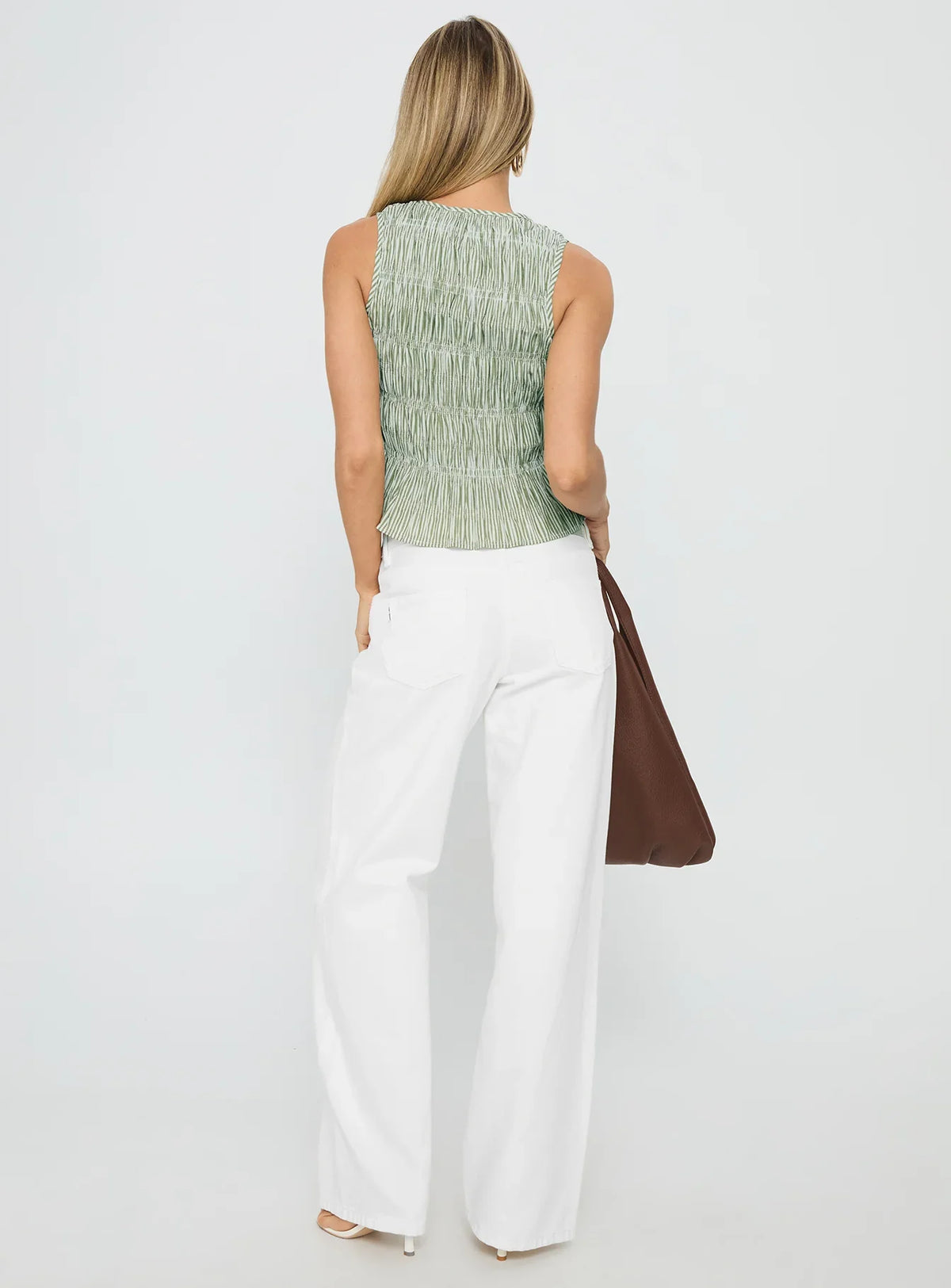 Serenitia Mid Rise Relaxed Jeans White Wash